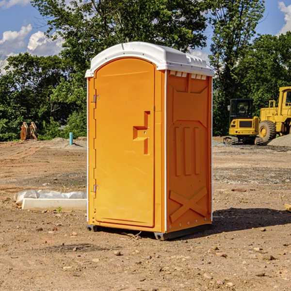 how often are the portable restrooms cleaned and serviced during a rental period in Jackson County LA